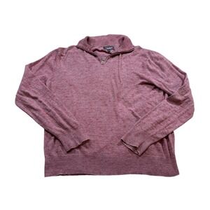 Bonobos Quarter Zip Sweater Burgundy Cotton Cashmere Academia Preppy Golf M